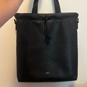 A.P.C. Black Leather Laptop Bag